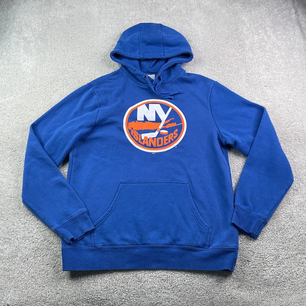 New York Islanders Hoodie Mens Large Blue Fanatics NHL Hockey Hooded Sweatshirt